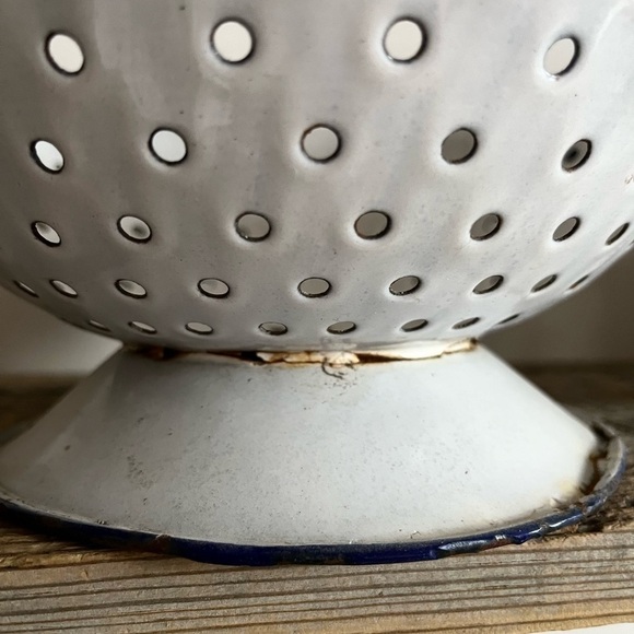 Enamelware colander antique - Picture 4 of 8